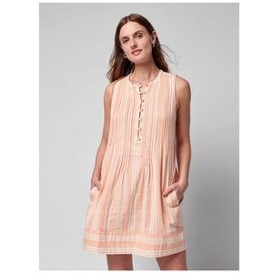 NWT FAHERTY Brand Dream Cotton Gauze Isha Dress in Sepia Neutral Stripe